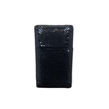 Black Metal Mesh Key Lace Adhesive Back Closure Wallet Clutch Size S