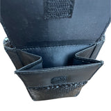 Black Metal Mesh Key Lace Adhesive Back Closure Wallet Clutch Size S