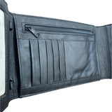 Black Metal Mesh Key Lace Adhesive Back Closure Wallet Clutch Size S