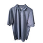 Adidas Mens Polo Shirt Gray Polyester Performance Striped Medium Size