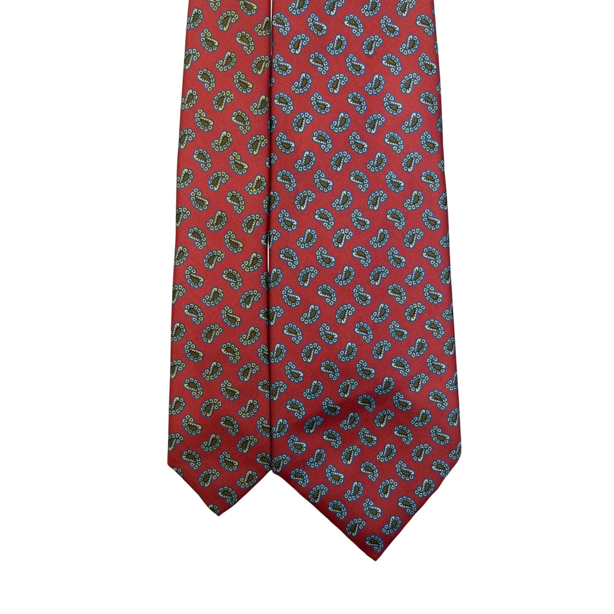 Vintage Brooks Brothers Red Silk Paisley Print Tie 56” X 3.5” Made In England