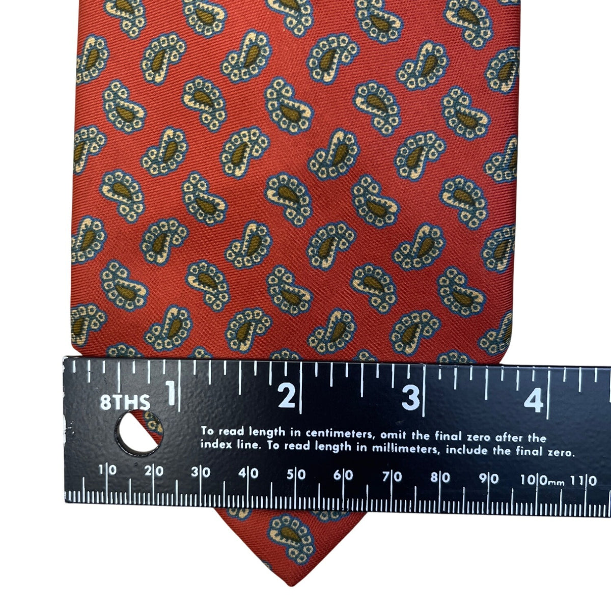 Vintage Brooks Brothers Red Silk Paisley Print Tie 56” X 3.5” Made In England