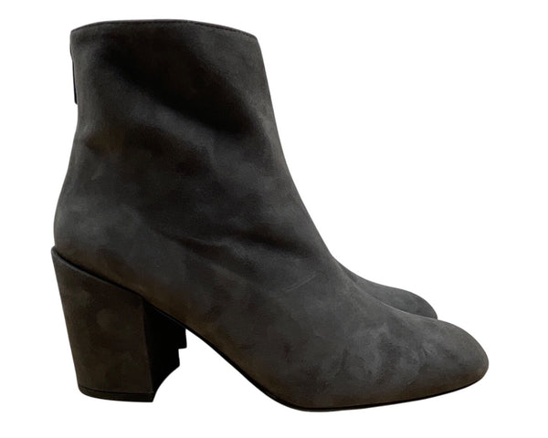 Stuart Weitzman Women’s Grey Suede Side Zipper Block Heel Ankle Boots 11M - New