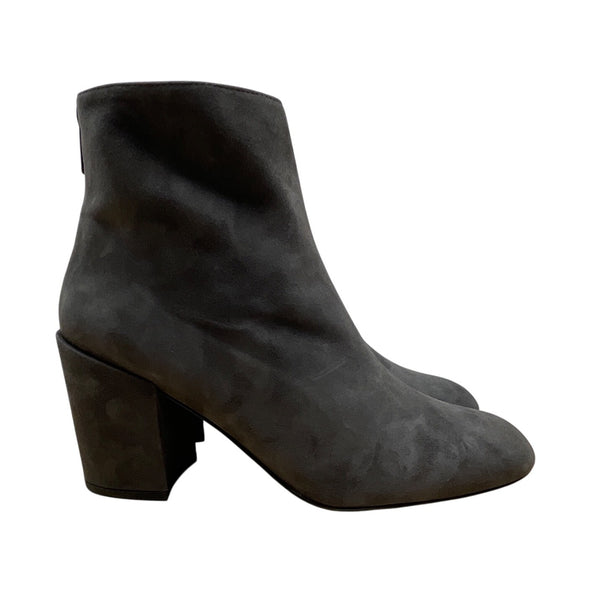 Stuart Weitzman Women’s Grey Suede Side Zipper Block Heel Ankle Boots 11M - New