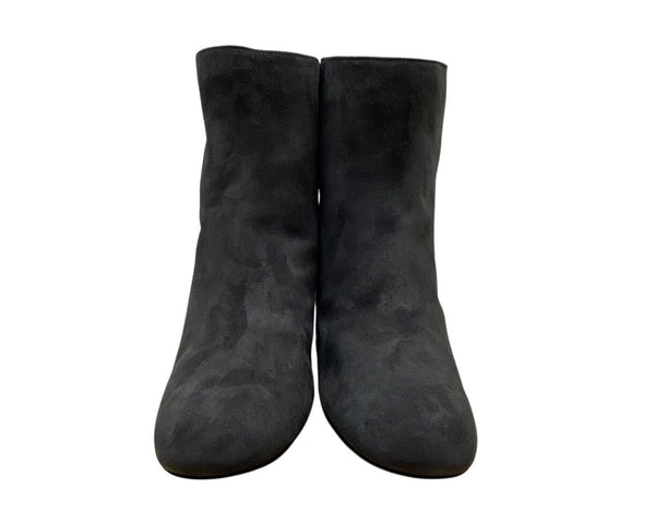 Stuart Weitzman Women’s Grey Suede Side Zipper Block Heel Ankle Boots 11M - New