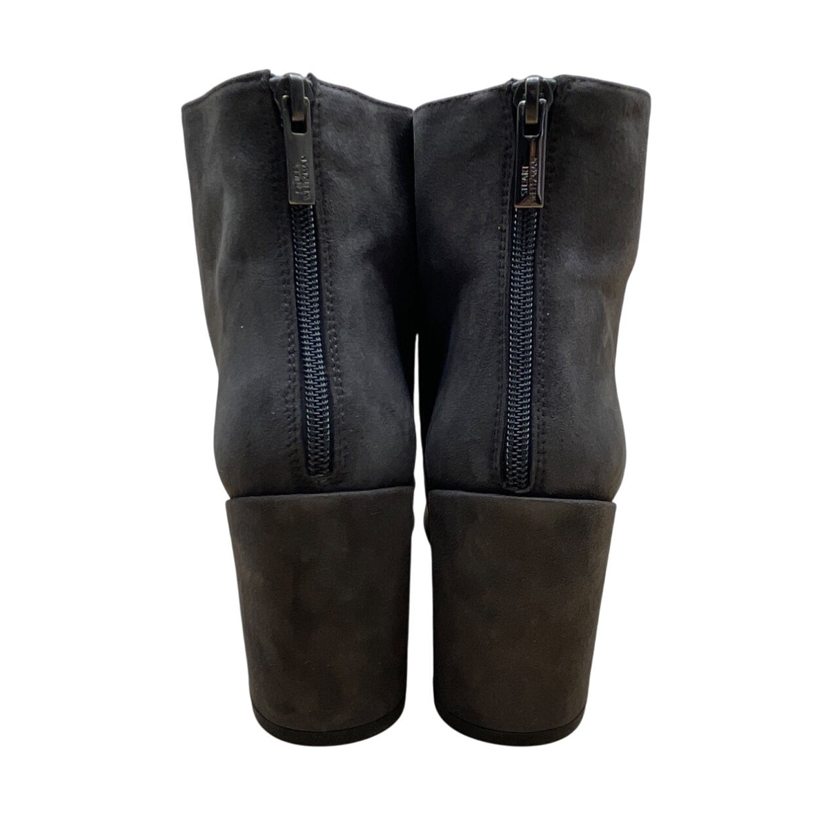 Stuart Weitzman Women’s Grey Suede Side Zipper Block Heel Ankle Boots 11M - New