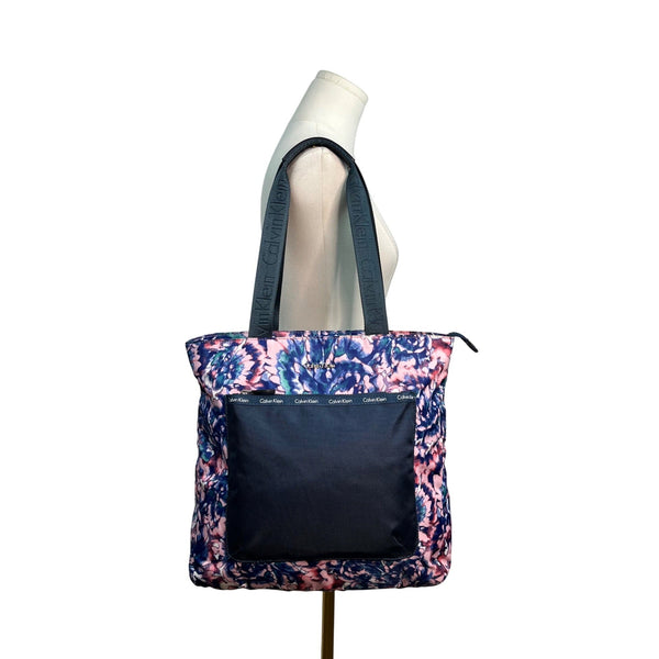 Calvin Klein Multi-Color Floral Print With Adjustable Straps Tote Bag Size M