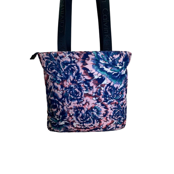 Calvin Klein Multi-Color Floral Print With Adjustable Straps Tote Bag Size M