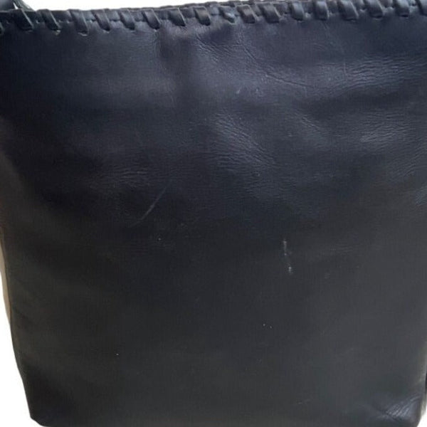 Annabell Thom Women's Black & White Cowhide Leather Crossbody Bag Sz M