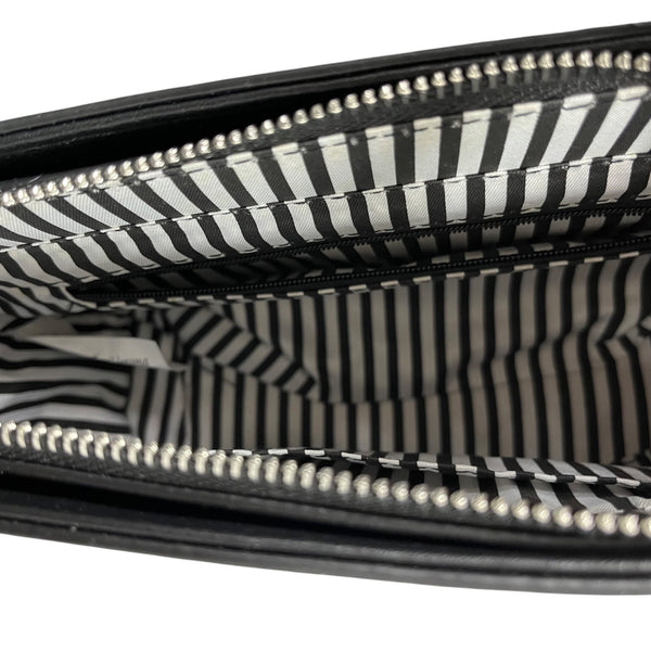 KNM Womens Black Faux Leather Studded Chain Shoulder Bag Small