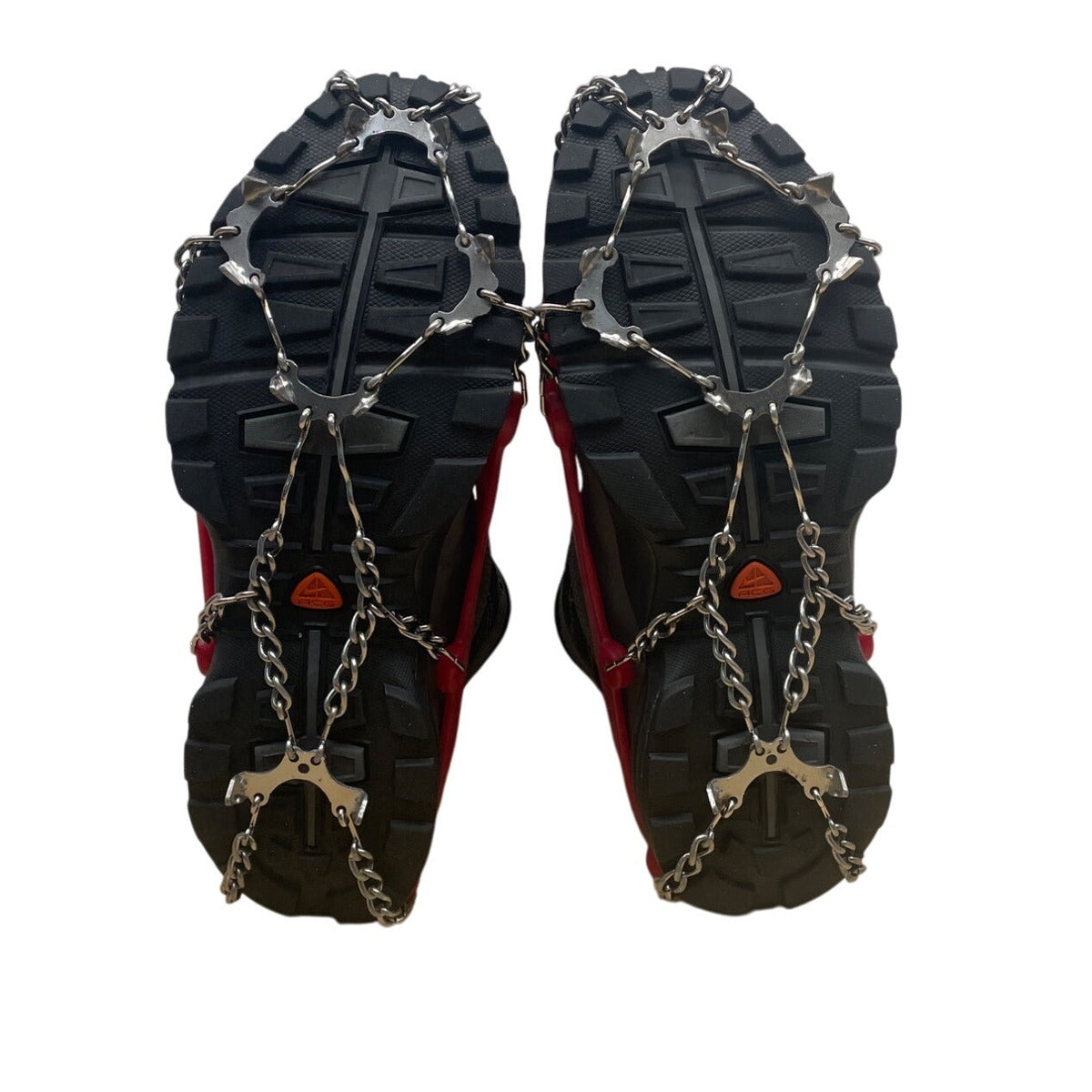 Nike Air Mens Black & Gray Gore-Tex XCR Kahtoola Ice Grips Hiking Shoes Sz 12.5
