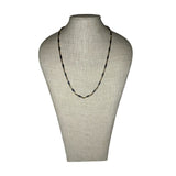 Vintage Delicate Elongated Blue Glass Necklace 24