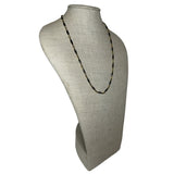 Vintage Delicate Elongated Blue Glass Necklace 24