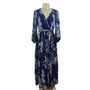 Miss Avenue Women’s Blue Floral Print Maxi Dress Sz S - NWT