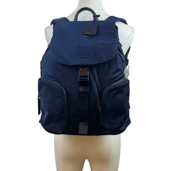 Tumi Women’s Navy Nylon With Multiple Pockets Versatile Stylish Design Backpack