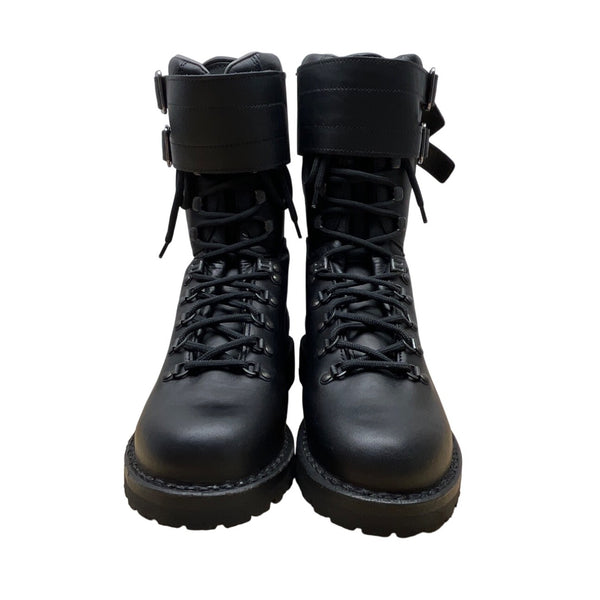 Salvatore Ferragamo Black Leather Double Straps Antartic Combat Boots Sz 8.5-New