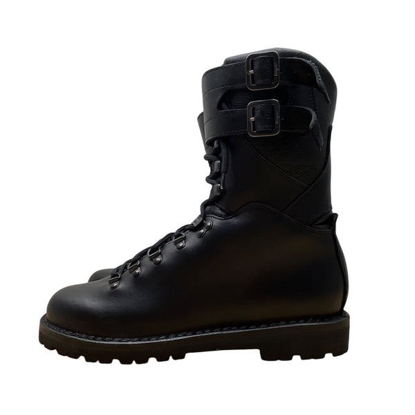 Salvatore Ferragamo Black Leather Double Straps Antartic Combat Boots Sz 8.5-New