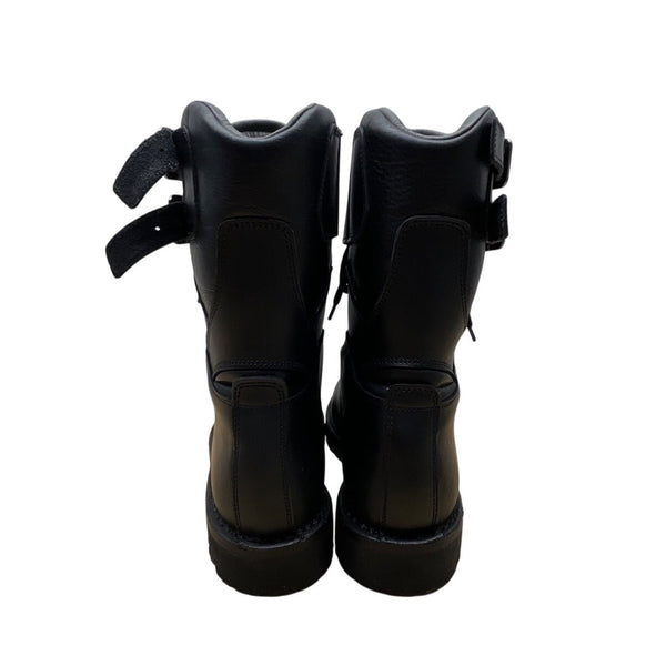 Salvatore Ferragamo Black Leather Double Straps Antartic Combat Boots Sz 8.5-New