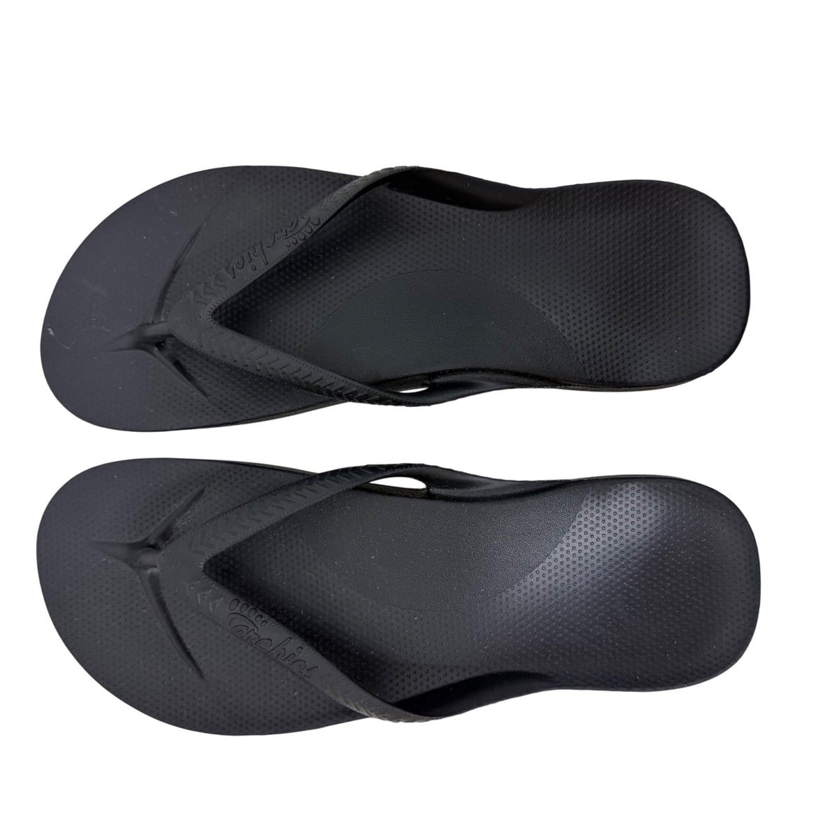 Cabelas Mens Black Rubber Flip Flops Size US 9 Casual Durable Comfortable Sandals
