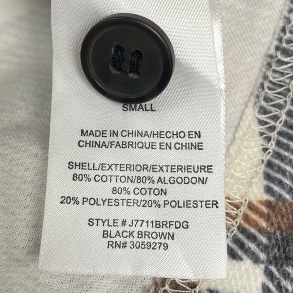 Thread & Supply Women's Brown/Gray Plaid Button Up Long Sleeve Flannel Shirt Size S