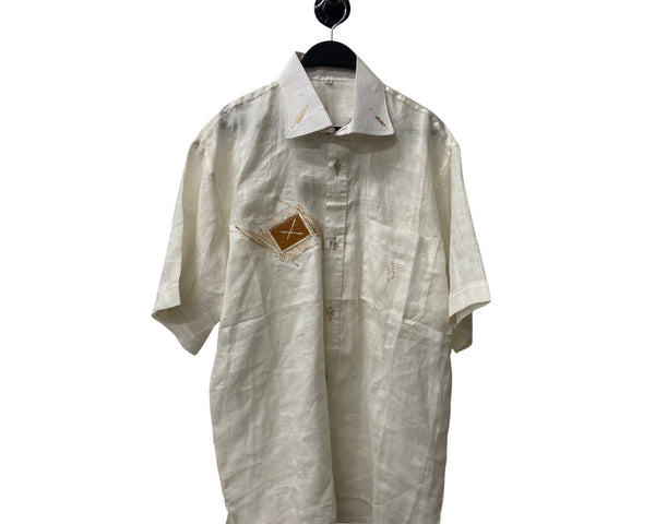 Seta Mens Ivory Short Sleeve Shirt Size 42