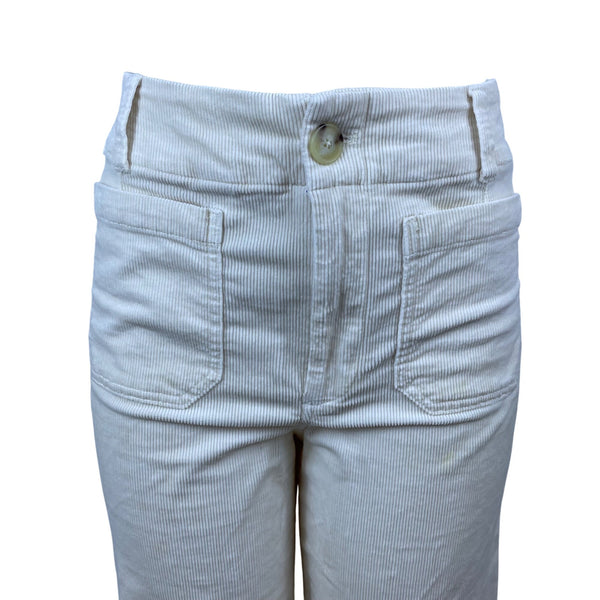 Maeve High-Rise Corduroy Wide-Leg Womens Pants Cream Size 29