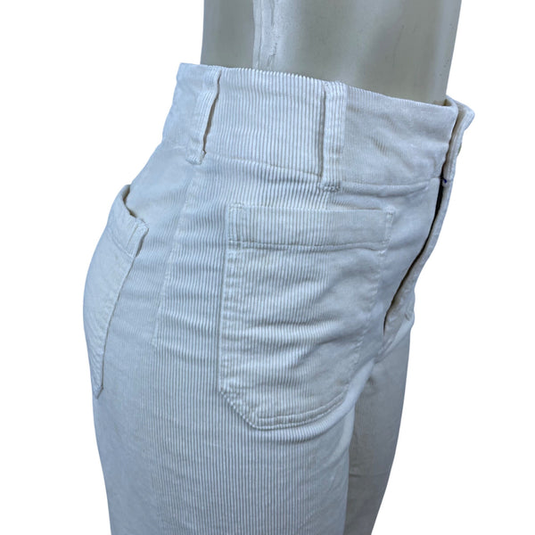 Maeve High-Rise Corduroy Wide-Leg Womens Pants Cream Size 29