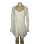 Free People Womens Lace Long Sleeve Mini Dress Ivory Size S