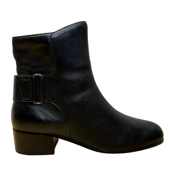 Walking Cradles Women’s Black Leather Lucie Heeled Ankle Boots Size 12W