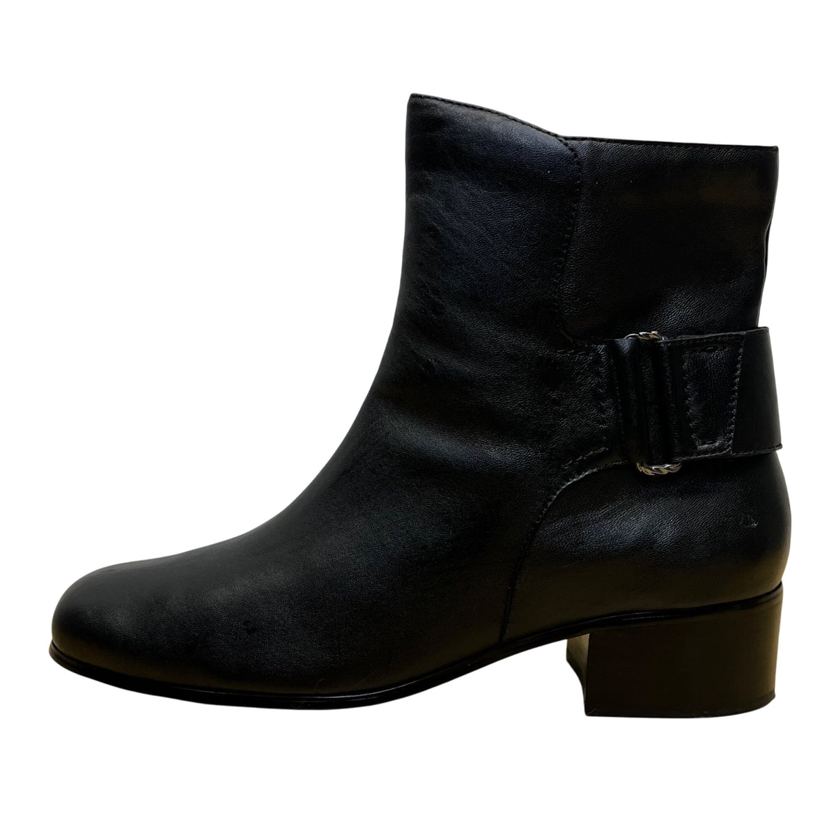 Walking Cradles Women’s Black Leather Lucie Heeled Ankle Boots Size 12W