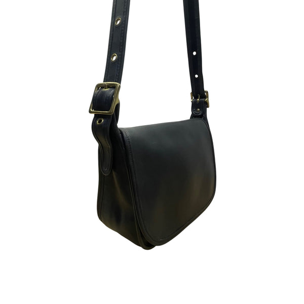 Coach Women’s Blue Leather Adjustable Strap Flap Closure Crossbody Bag