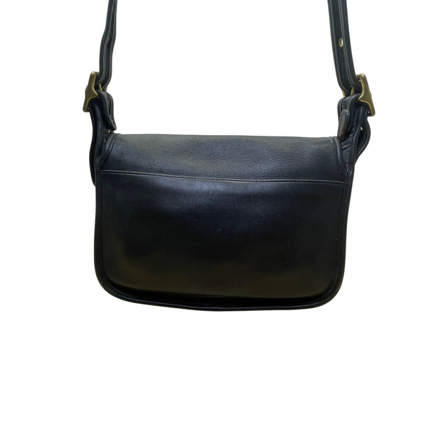 Coach Women’s Blue Leather Adjustable Strap Flap Closure Crossbody Bag