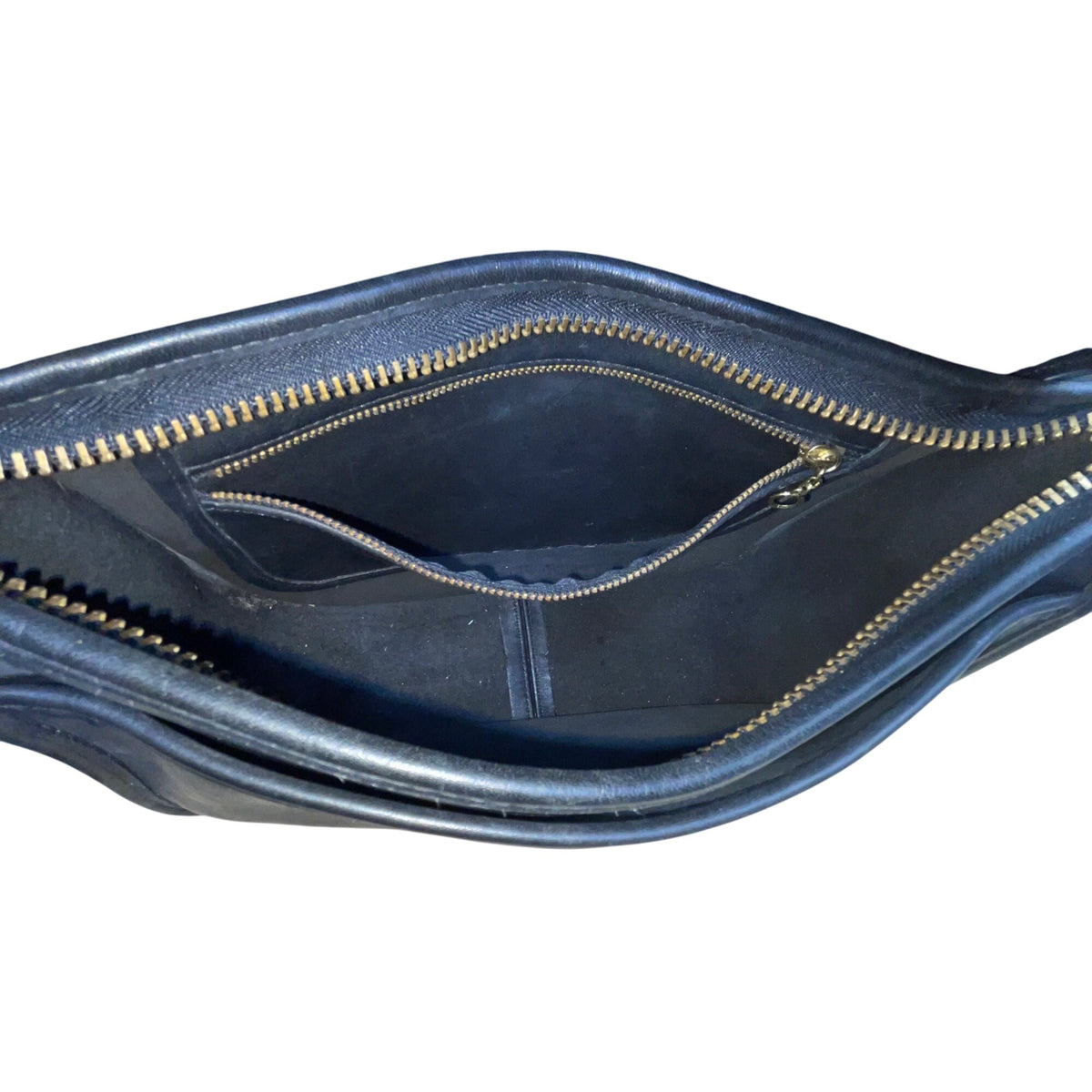 Coach Women’s Blue Leather Adjustable Strap Flap Closure Crossbody Bag