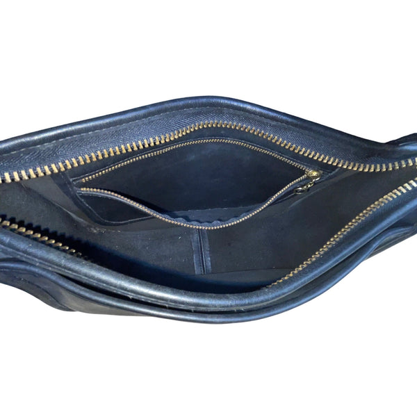 Coach Women’s Blue Leather Adjustable Strap Flap Closure Crossbody Bag