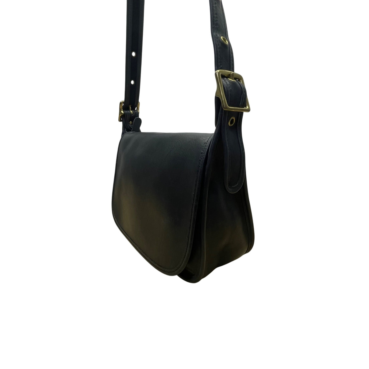 Coach Women’s Blue Leather Adjustable Strap Flap Closure Crossbody Bag