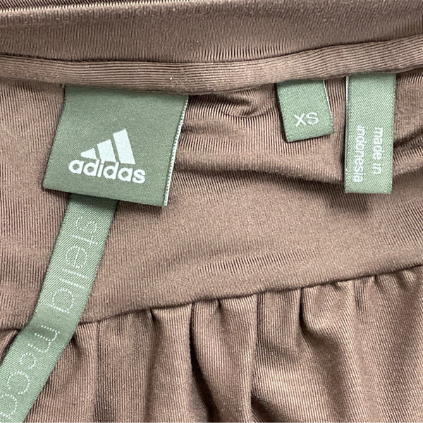 Adidas Stella McCartney Womens Brown Short Sleeve Shirt With Drawstring Hem Sz S