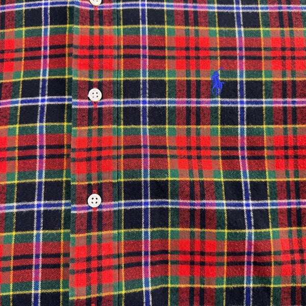 Ralph Lauren Mens Multicolor 100% Cotton Plaid Button-Down Shirt Size L