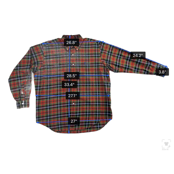 Ralph Lauren Mens Multicolor 100% Cotton Plaid Button-Down Shirt Size L