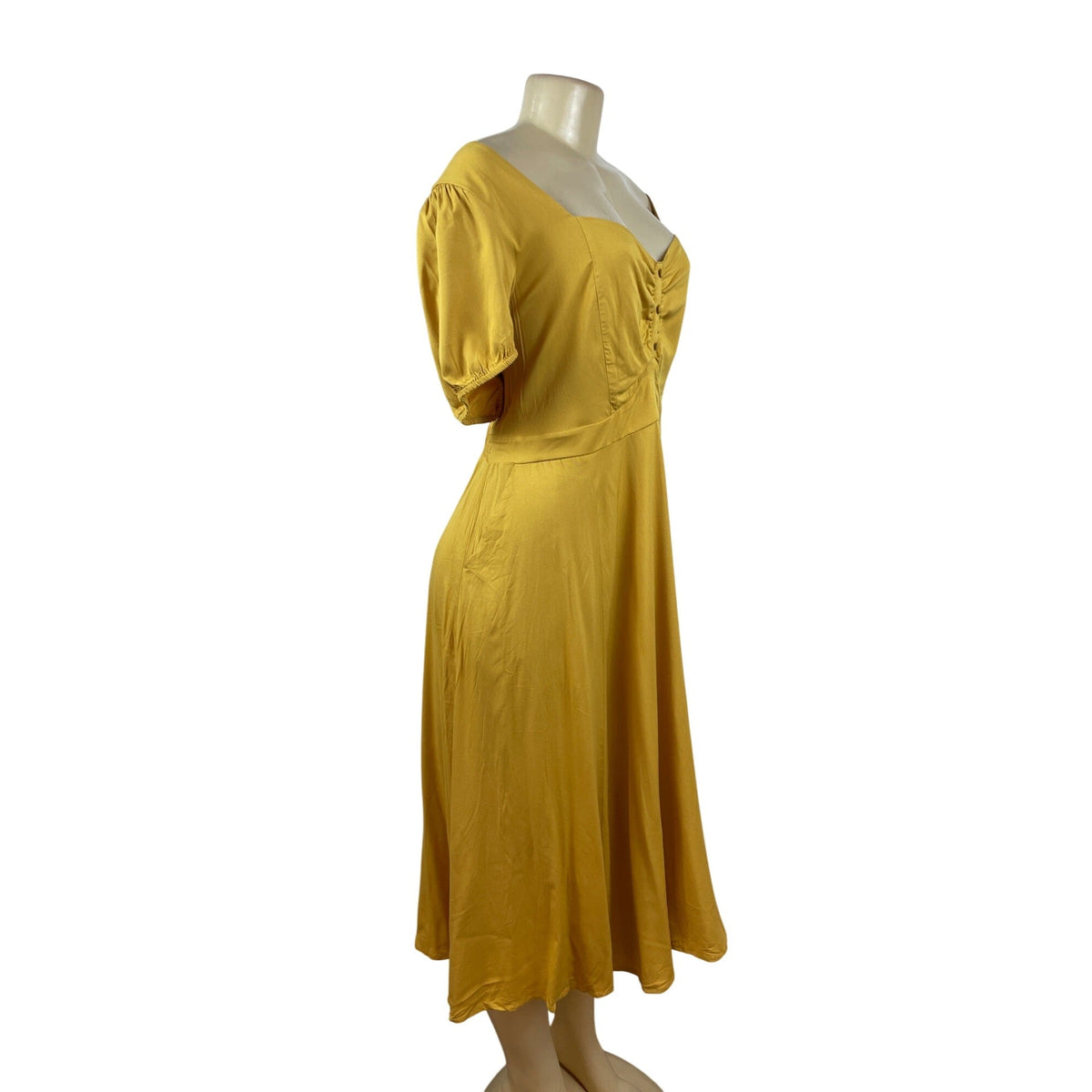 Torrid Women’s Yellow Off-Shoulder Midi Dress With Puff Sleeves Size 3X - New