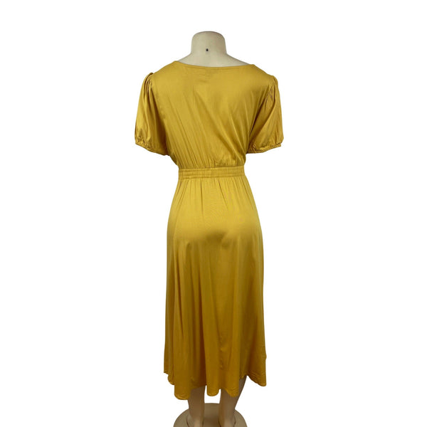 Torrid Women’s Yellow Off-Shoulder Midi Dress With Puff Sleeves Size 3X - New