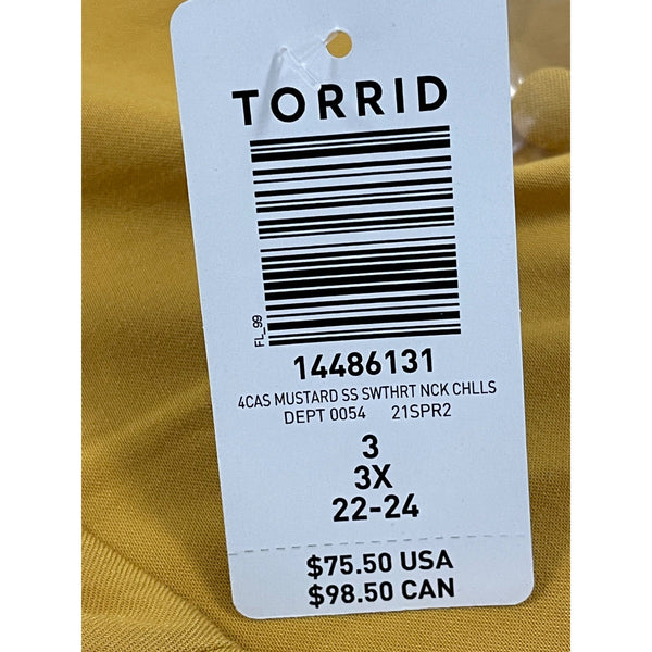 Torrid Women’s Yellow Off-Shoulder Midi Dress With Puff Sleeves Size 3X - New