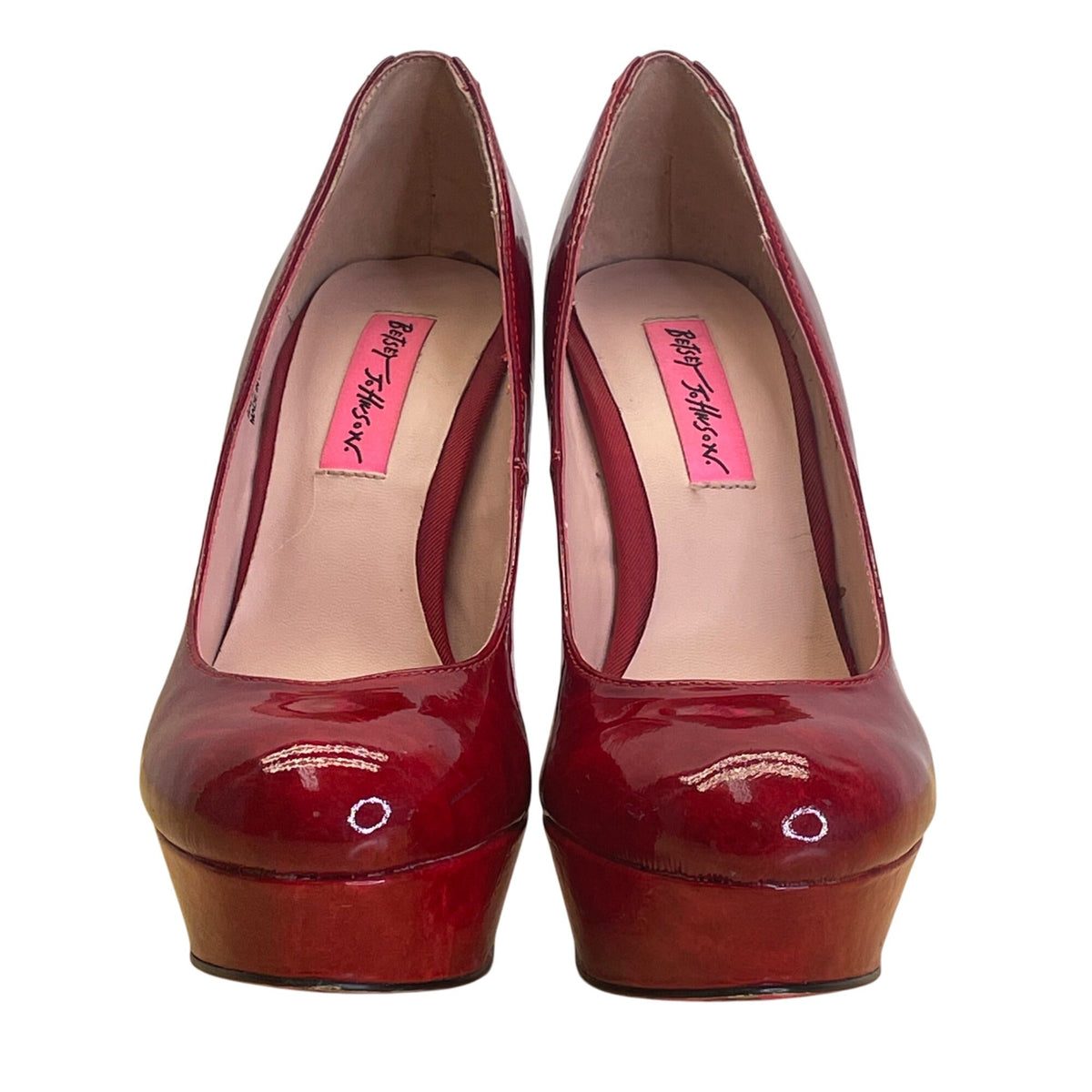Betsey Johnson Women's Red Patent Leather Dita Platform High Heel Size 6.5M