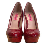 Betsey Johnson Women's Red Patent Leather Dita Platform High Heel Size 6.5M