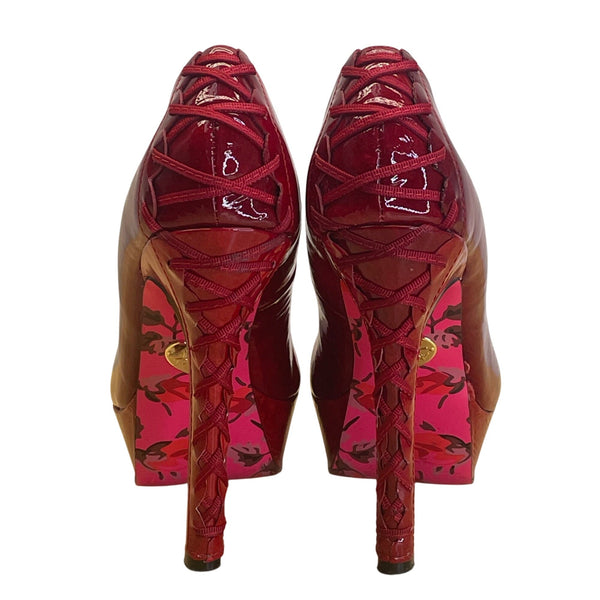 Betsey Johnson Women's Red Patent Leather Dita Platform High Heel Size 6.5M