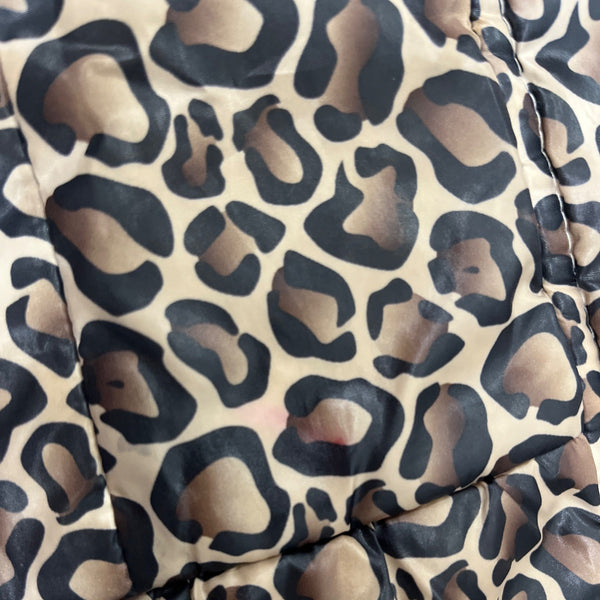 Babies Rus Toddler Girls Leopard Print Puffer Coat With Faux Fur Hood Sz 24M/2T