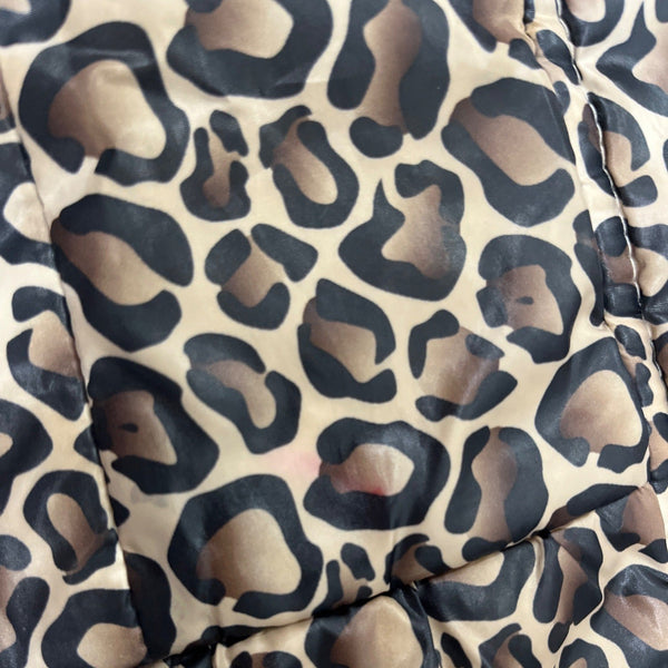 Babies Rus Toddler Girls Leopard Print Puffer Coat With Faux Fur Hood Sz 24M/2T