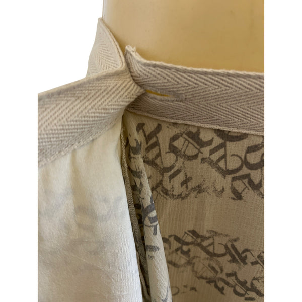 Silence + Noise Women’s Beige Gray Script Print Wrap Skirt Sz S/P - New