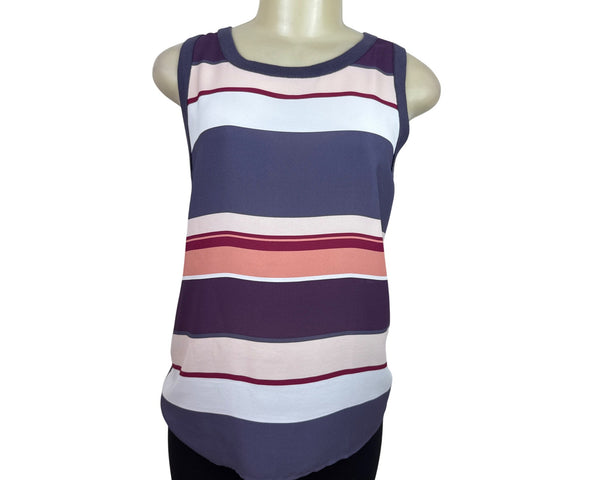 Loft Outlet Striped Sleeveless Tank Top Multicolor Sz XS