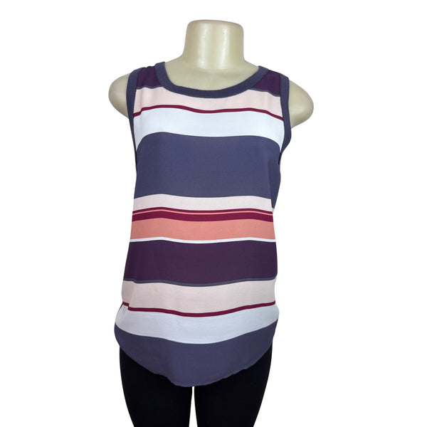 Loft Outlet Striped Sleeveless Tank Top Multicolor Sz XS
