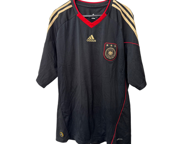 Adidas Mens Black Germany Soccer Jersey XL ClimaCool Gold Stripe Red Trim Lightweight